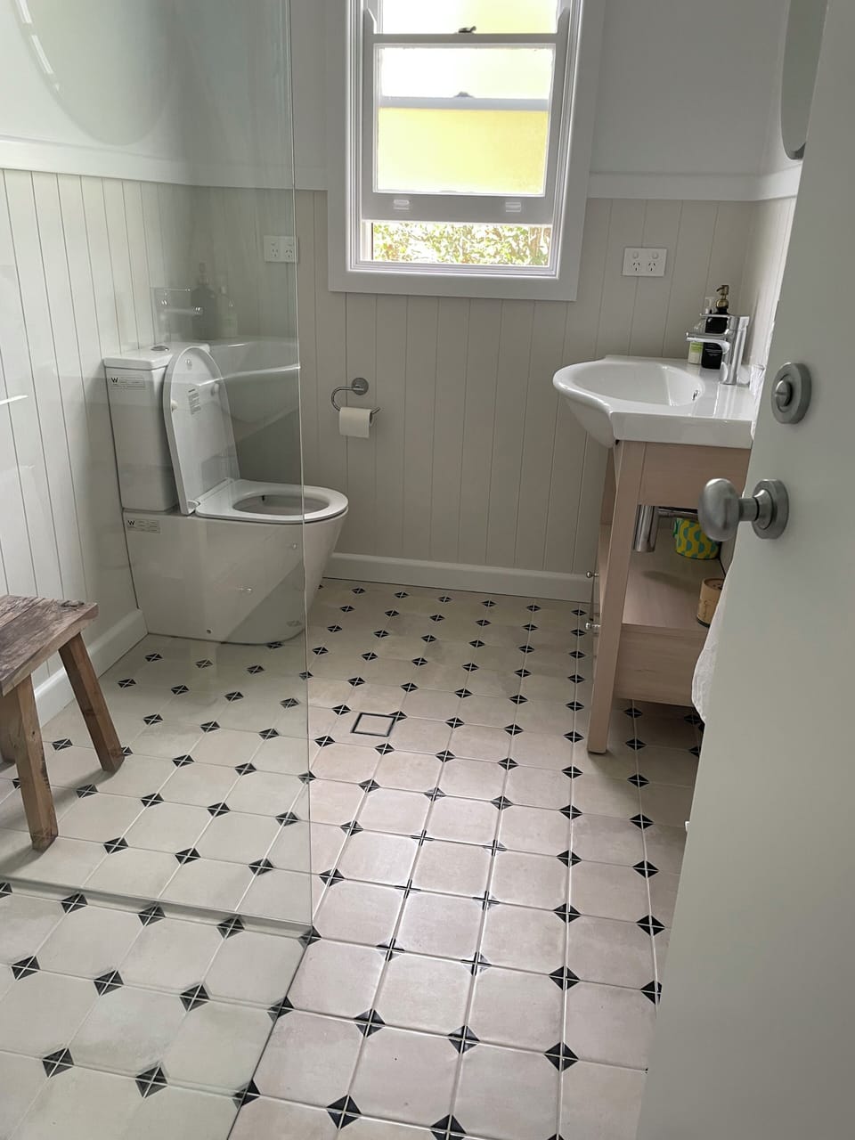 Front bathroom with walk in shower