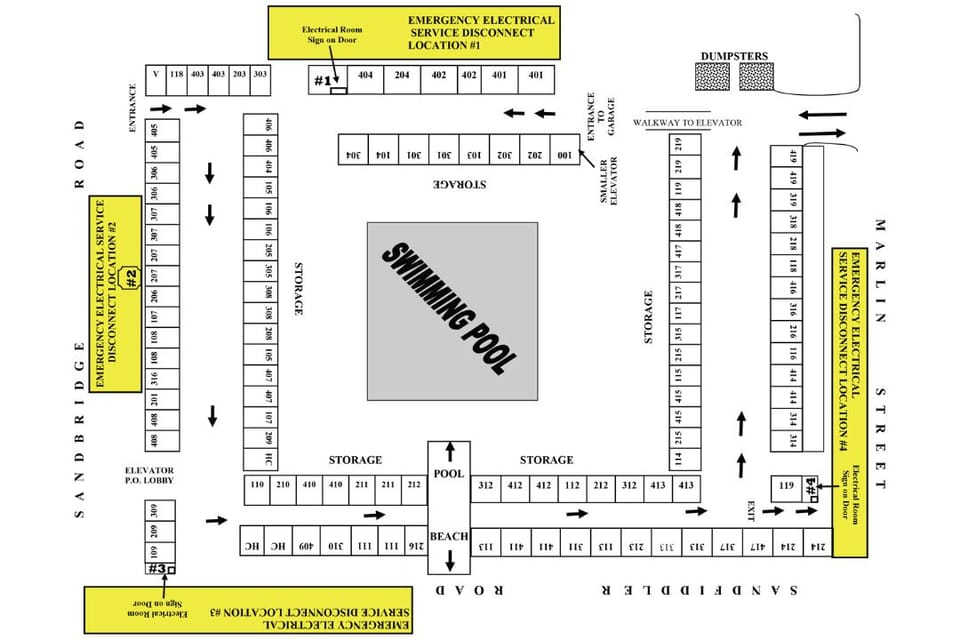Unit Map for Sandbridge Dunes Condominiums