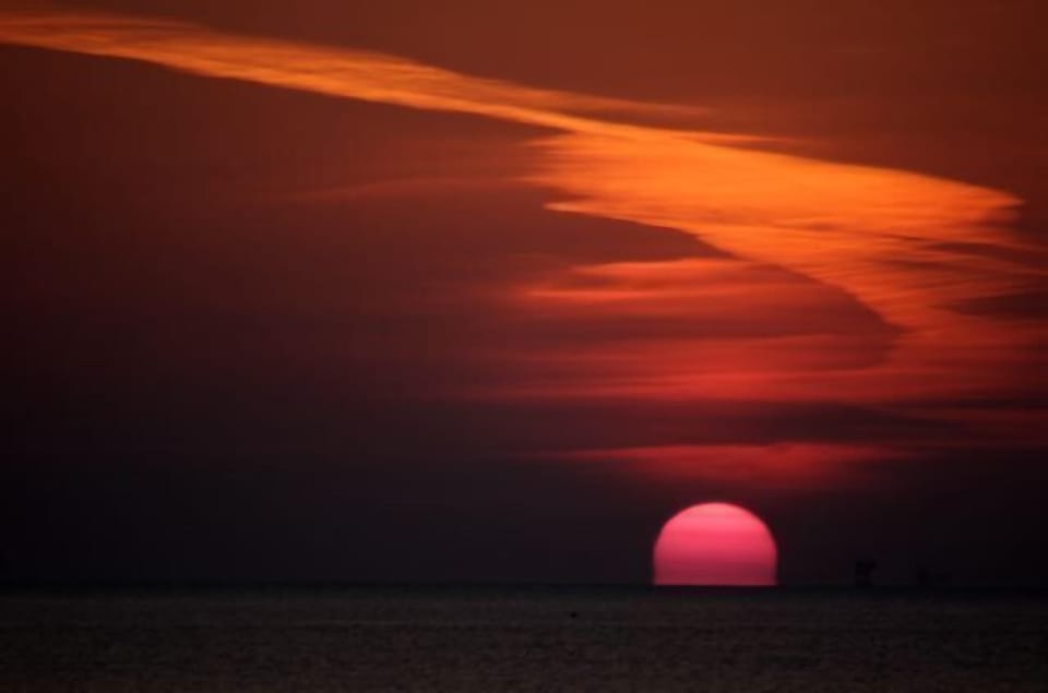 Beautiful sunset on Mobile Bay is the perfect end to the perfect day