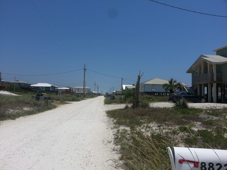Pompano Way-a quiet street with very little traffic. Reminiscent of days gone by