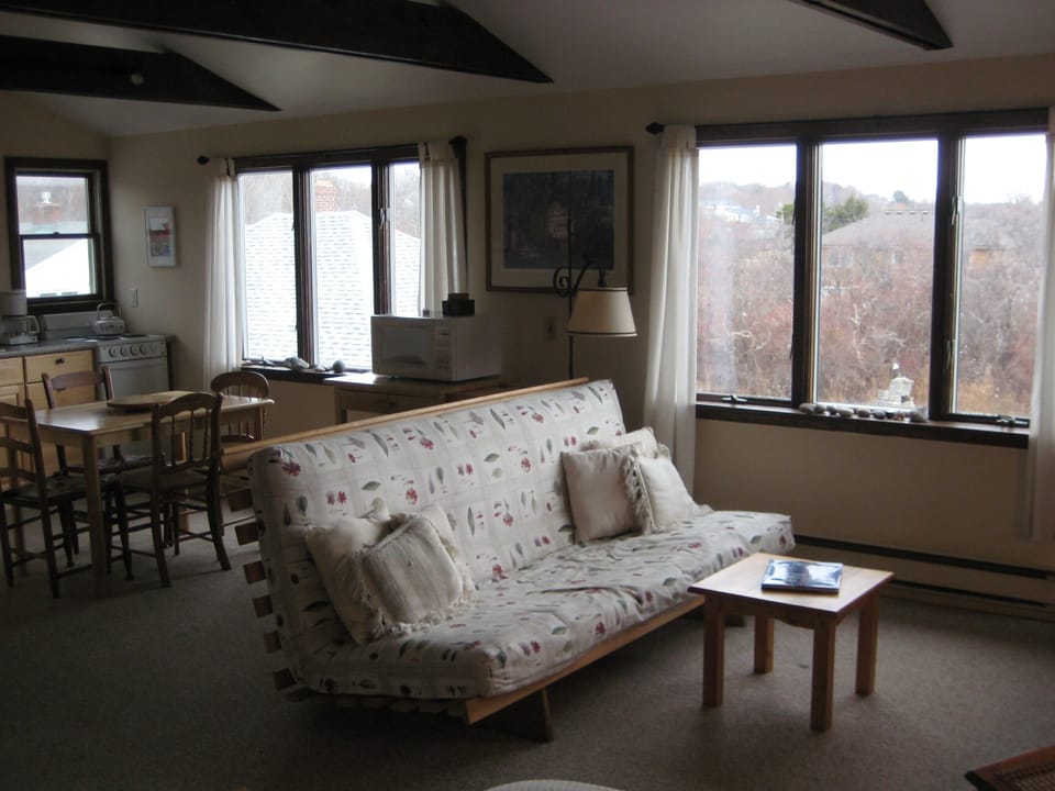large sitting and kitchen area