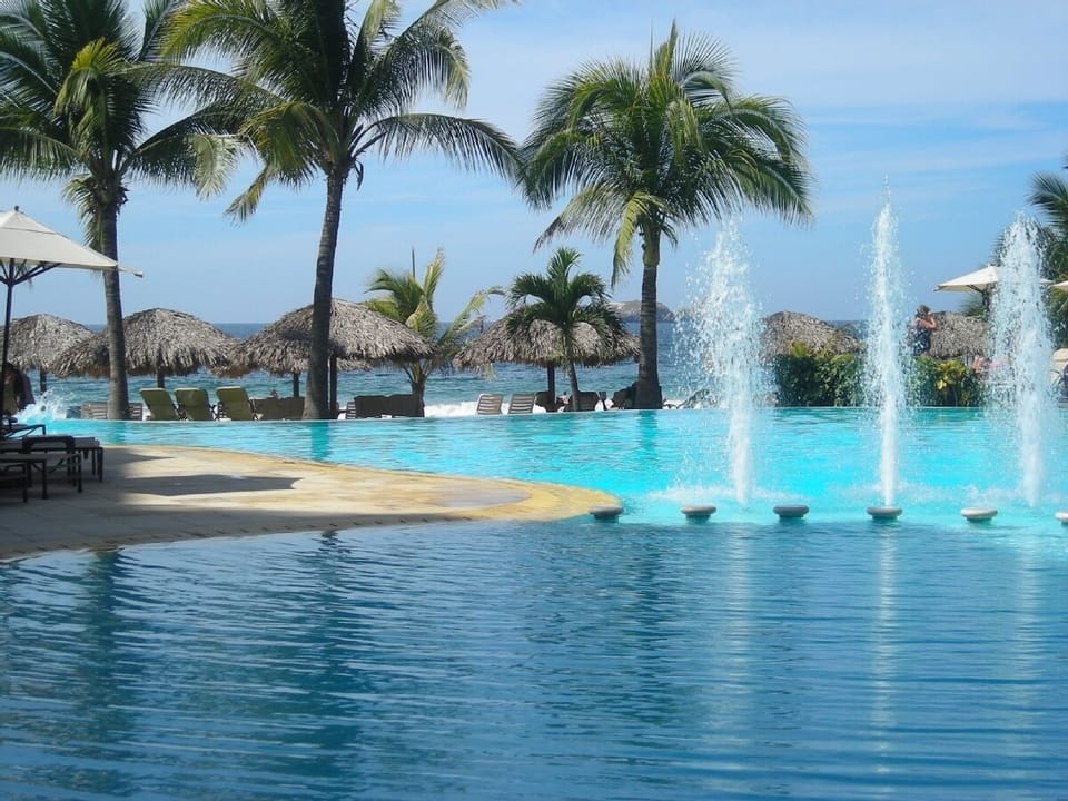 One of two pools at the Bayview right on the beach
