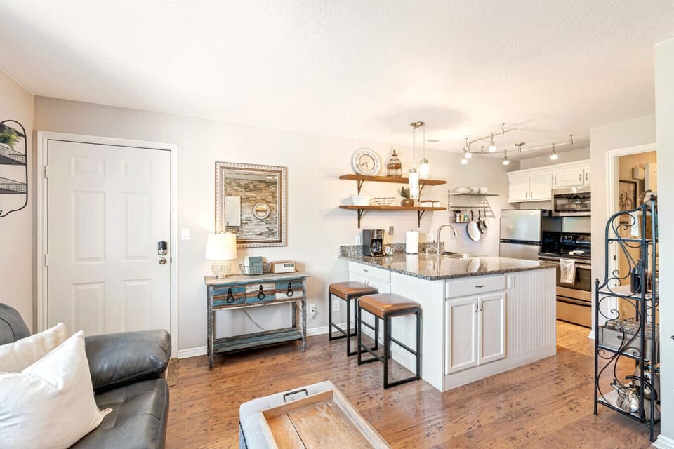 Bright living space with comfortable seating—an easy place to put your feet up after exploring Southern Utah.