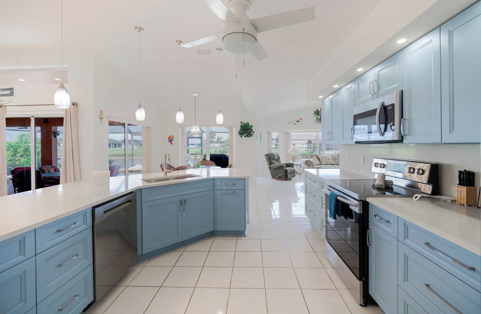 Featuring stainless steel appliances
