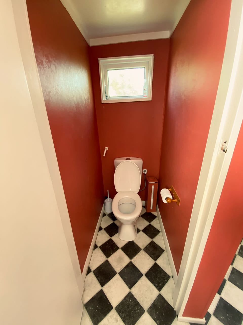 Separate toilet with own door,  in bathroom 
