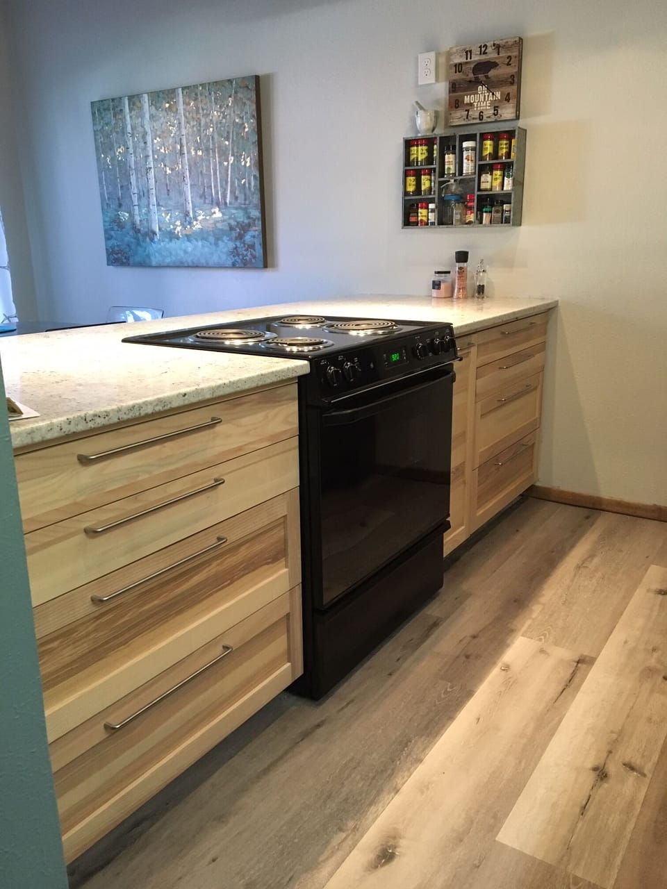 New breakfast bar(2019) includes soft-close drawers and granite countertop.