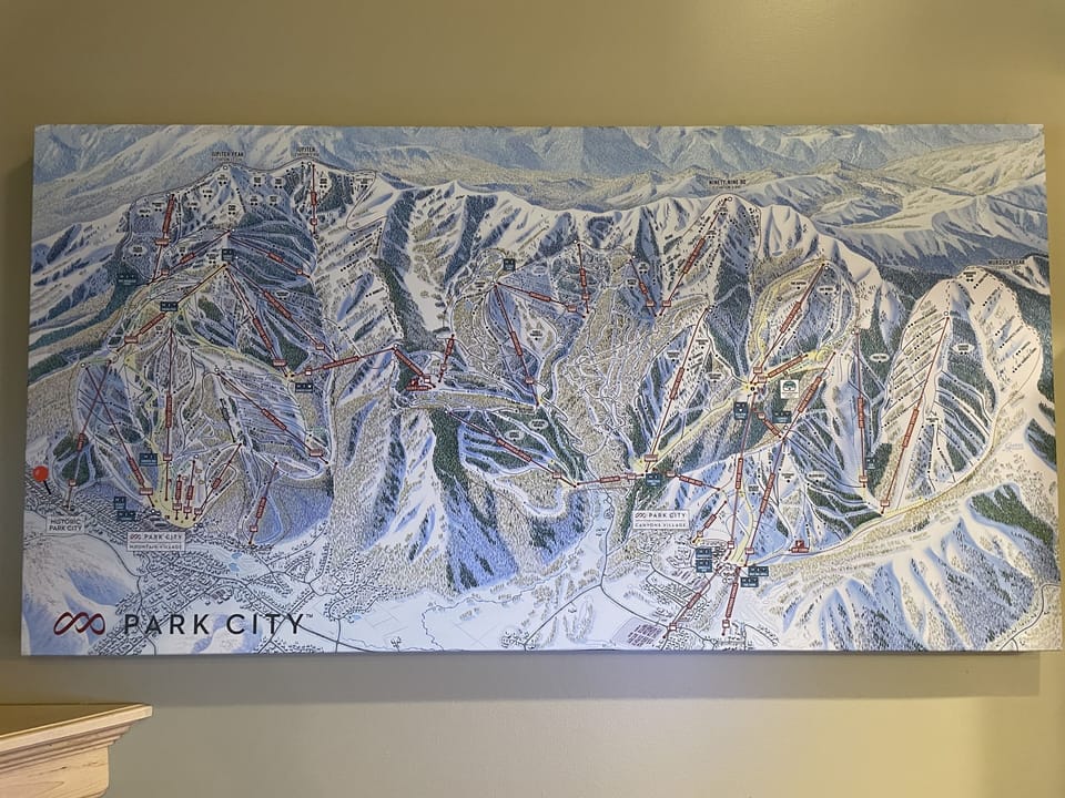 Plan your Day with a wall Map of Park City Mtn. Our Condo is marked on the map