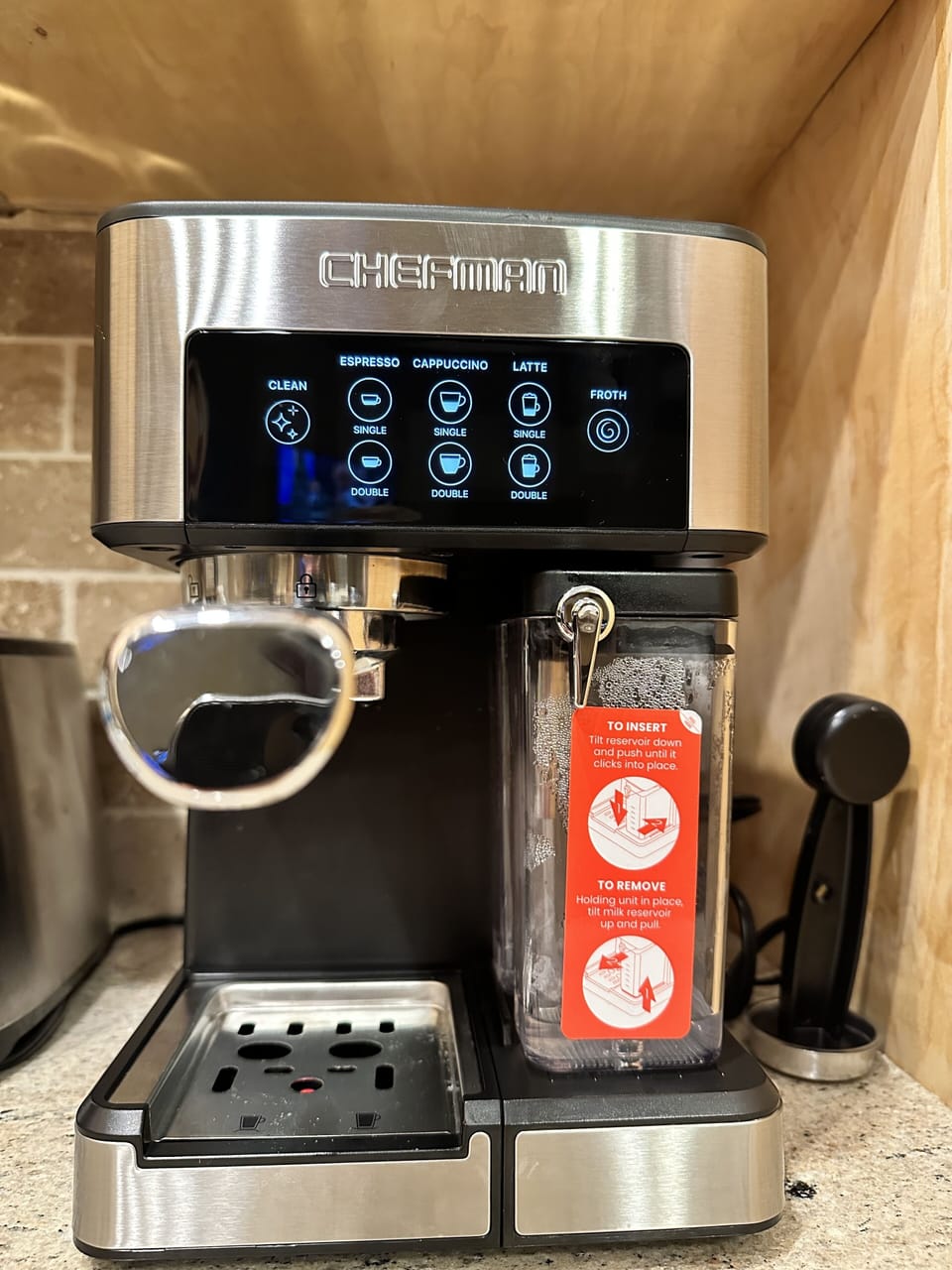 Coffee Machine so you don't have to walk to Atticus Coffee unless you want to.