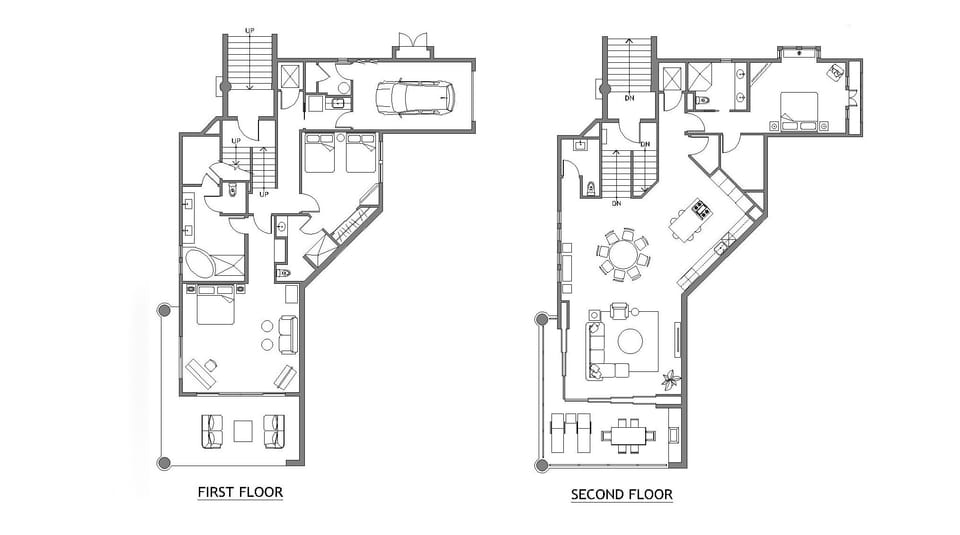 Floor Plan of Upper and Lower Levels ( 23-1 Ho’olei, Maui, Wailea, Hawaii )