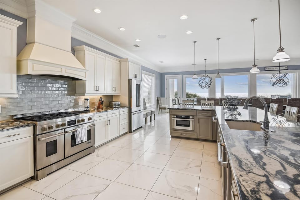 A chef's dream kitchen, fully stocked and loaded.
