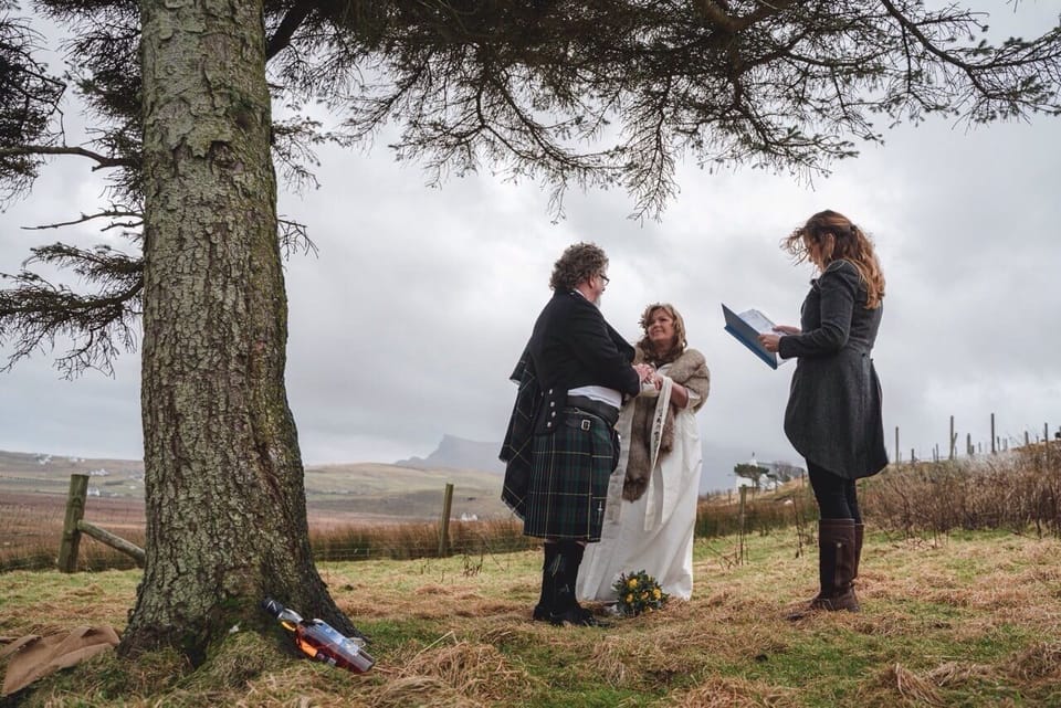 Guests renewing their wedding vows outside WMH on New Year’s Day 2020.