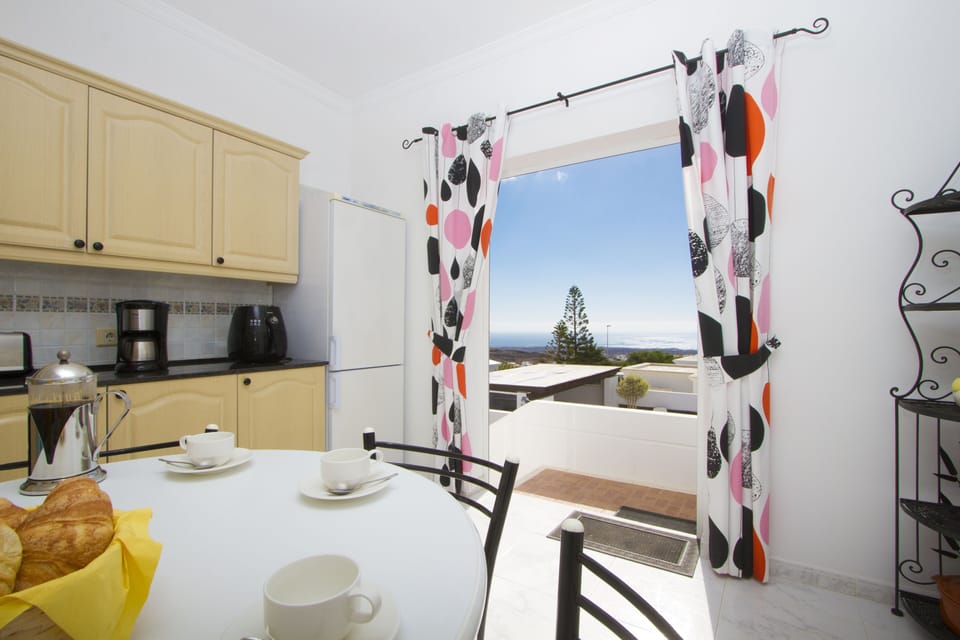 View from patio doors in kitchen
