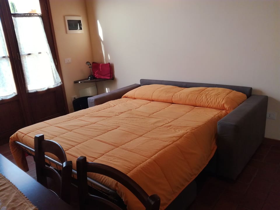 The double sofa bed (open)