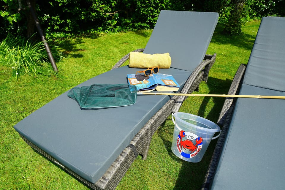 Relax in the garden after a day on the beach 