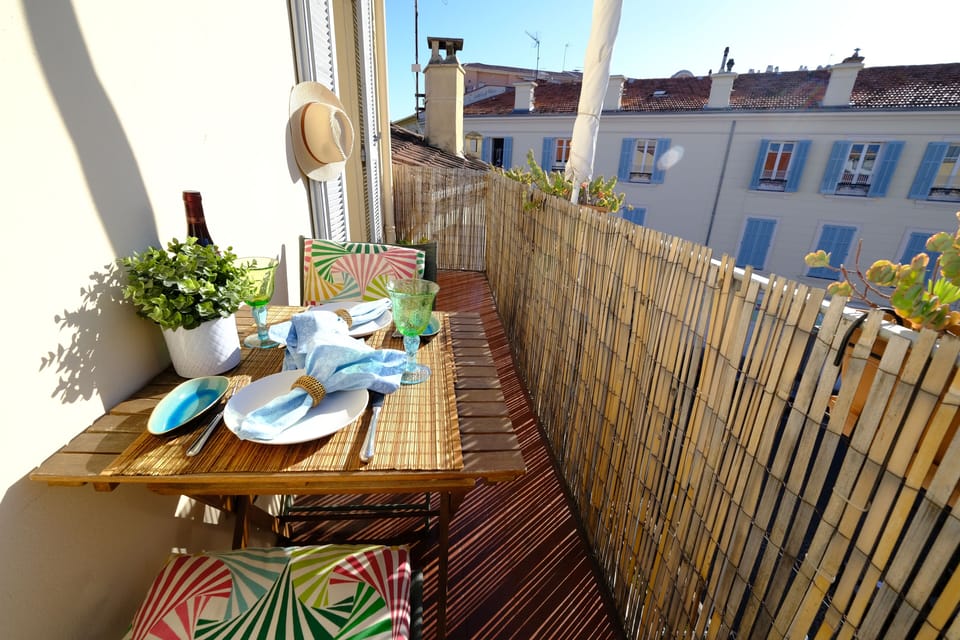 Winter lunch sunshine on the balcony