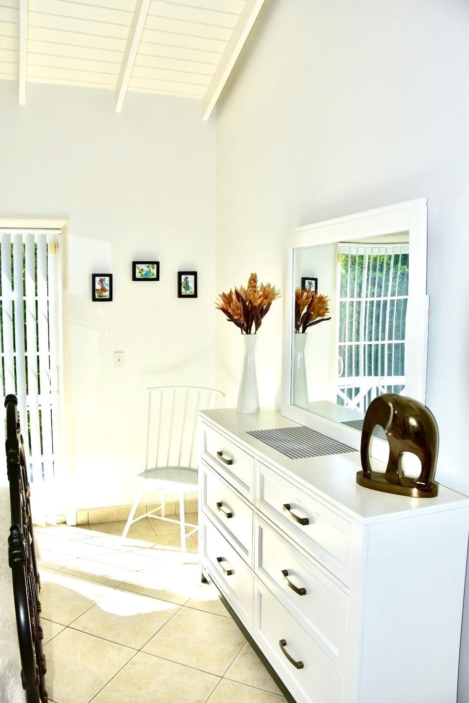 Bedroom 3, with dresser, mirror and chair