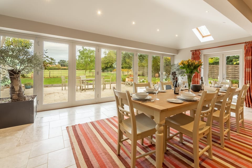 Ground floor: The dining area is light and bright with bi-fold doors to the garden