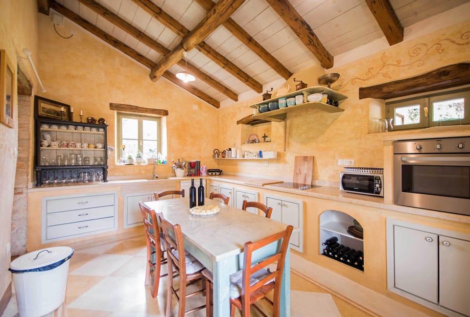 The kitchen with all necessary appliances