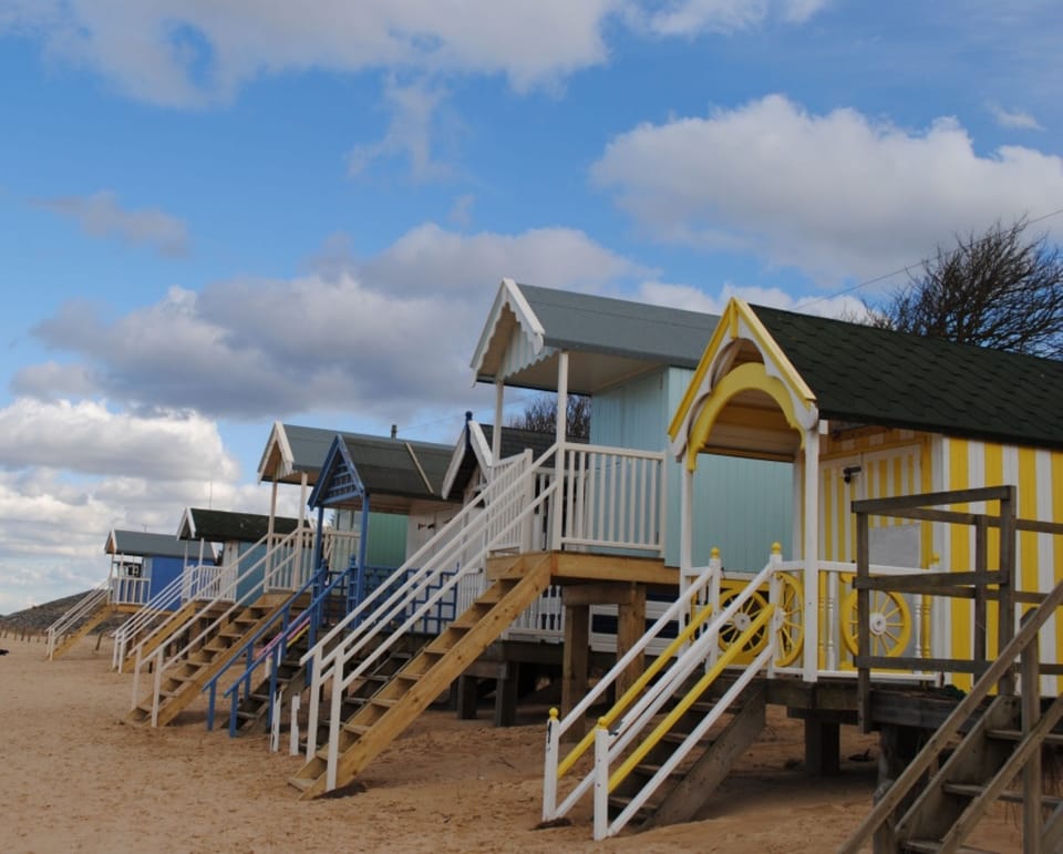 Beach huts at the beach at Wells-next-the-Sea