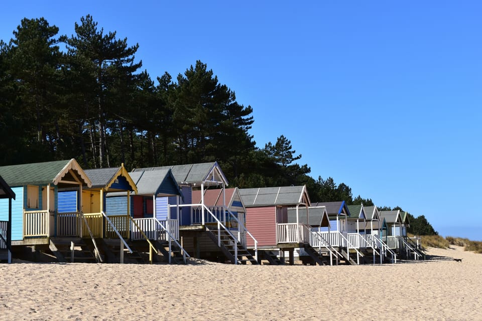 Colourful beach huts at Wells beach