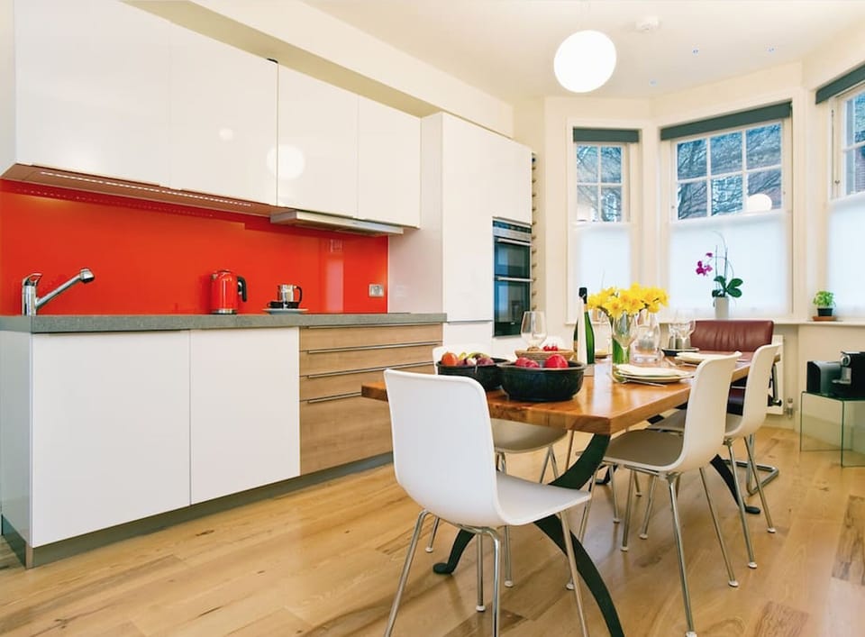 kitchen and dining area