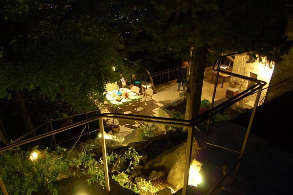 Outside at the night