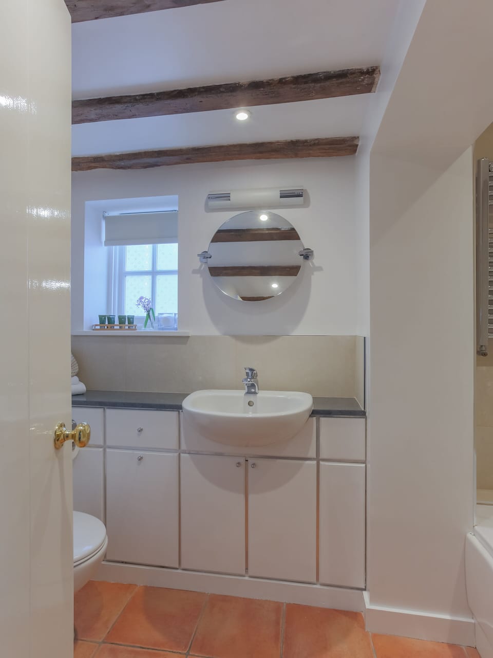 The bathroom is well laid out and has a shaver point