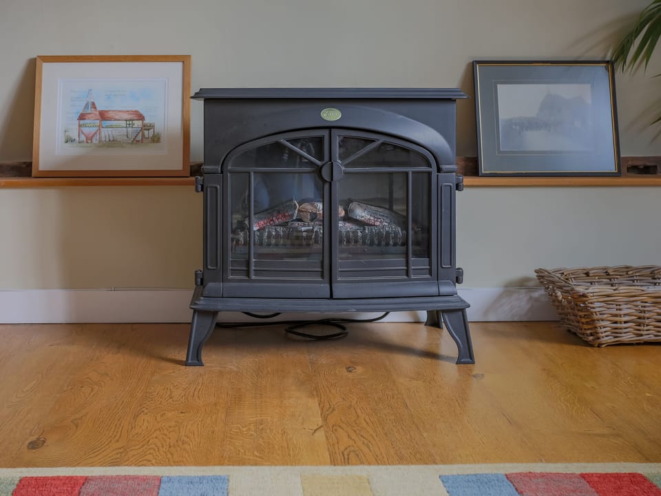 The oast is warm and cosy but there is an electric heater for extra warmth