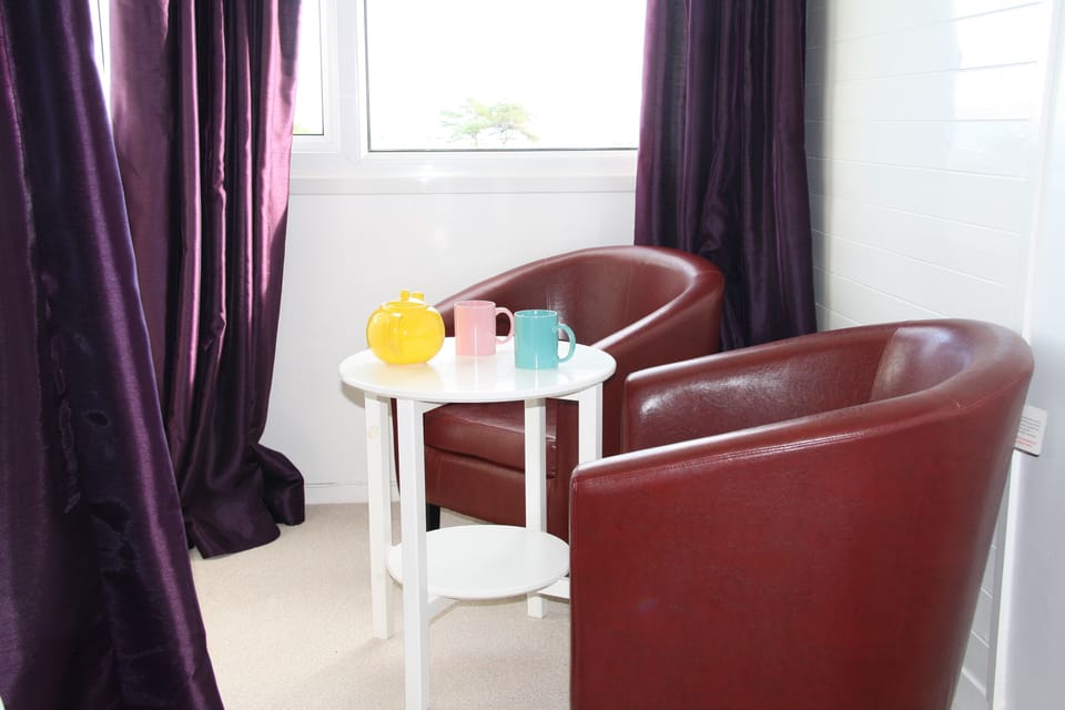 Seating area in master bedroom 