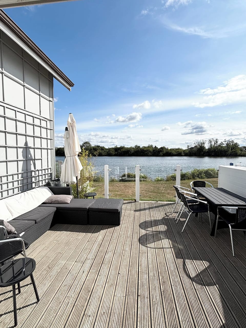 decking and view to lake