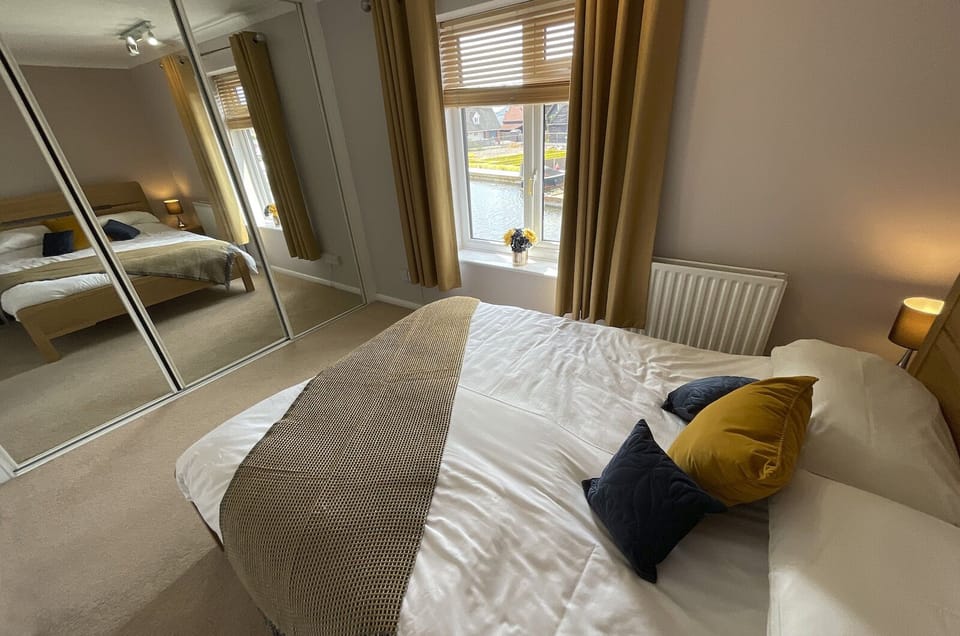 Master bedroom with king sized bed