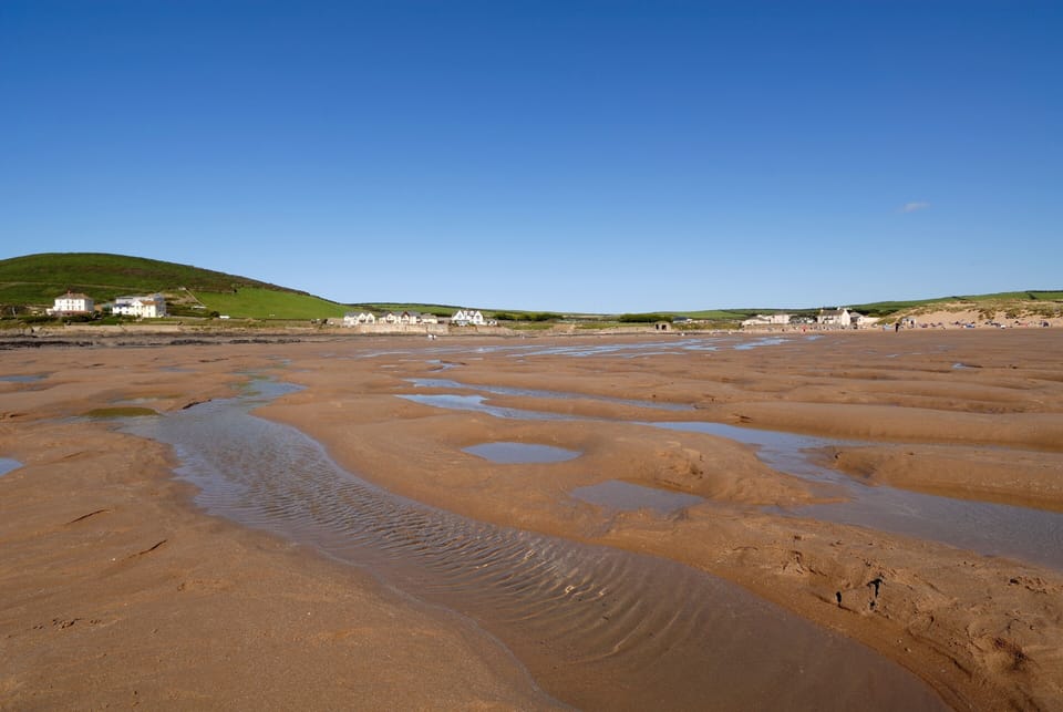 View of the house from the far side of the beach