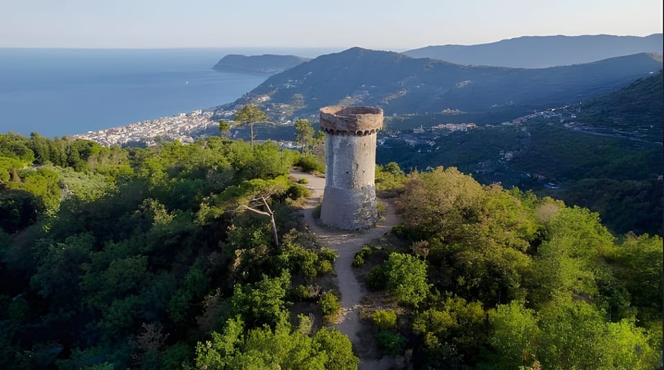 The medieval tower Adelasia, just above us, is our family's property.