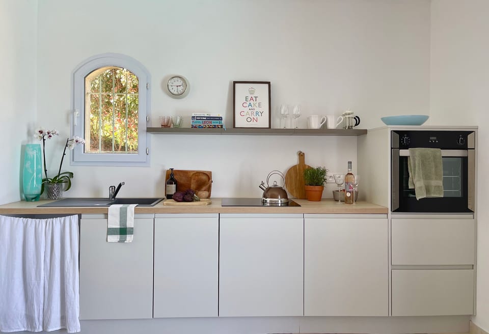 The apartment is completely separate and has its own fully equipped kitchen. 
