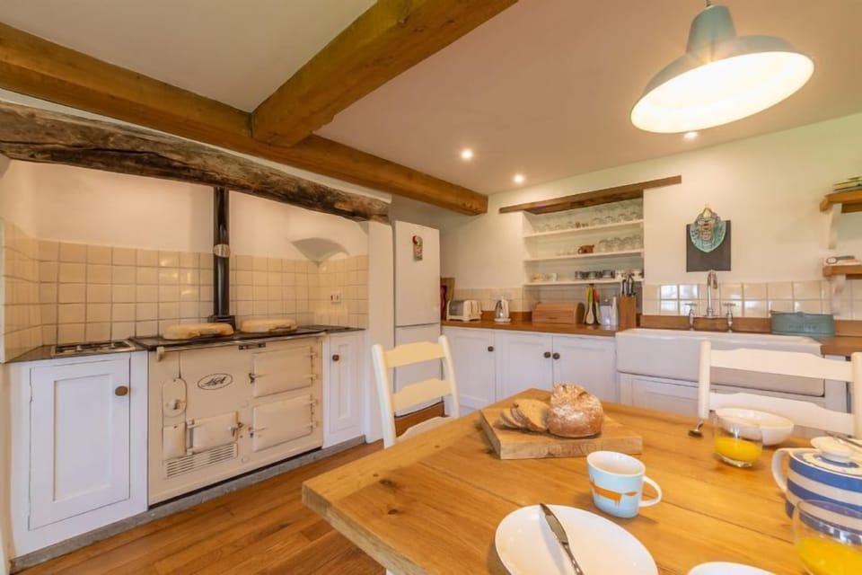 Ground floor: Farmhouse kitchen with Aga and double Belfast sink