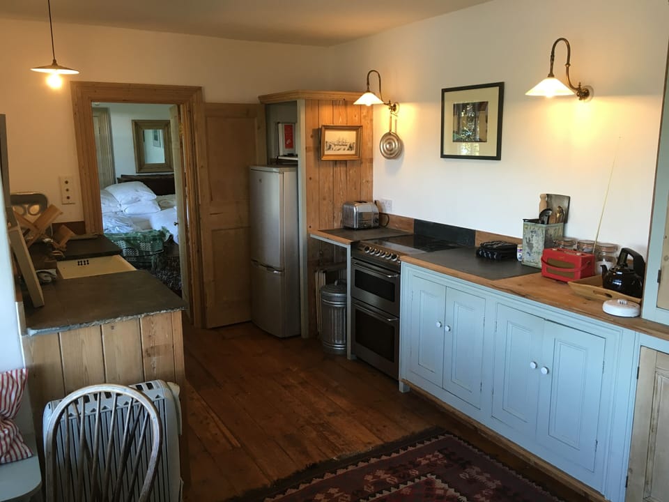 Apartment kitchen area.