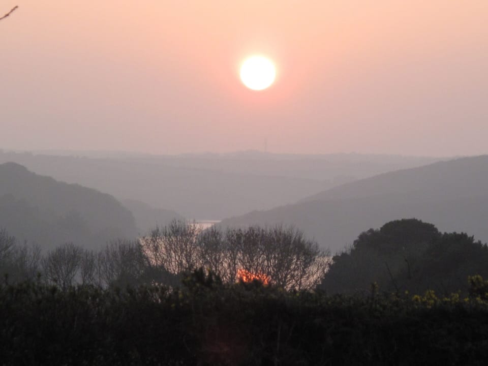 Sunset over the upper Helford,viewed from Tremerlin.