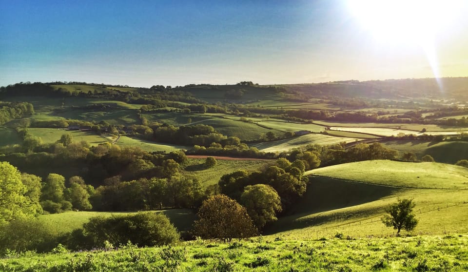 Far from the madding crowd, the view from the hill above the cottage.