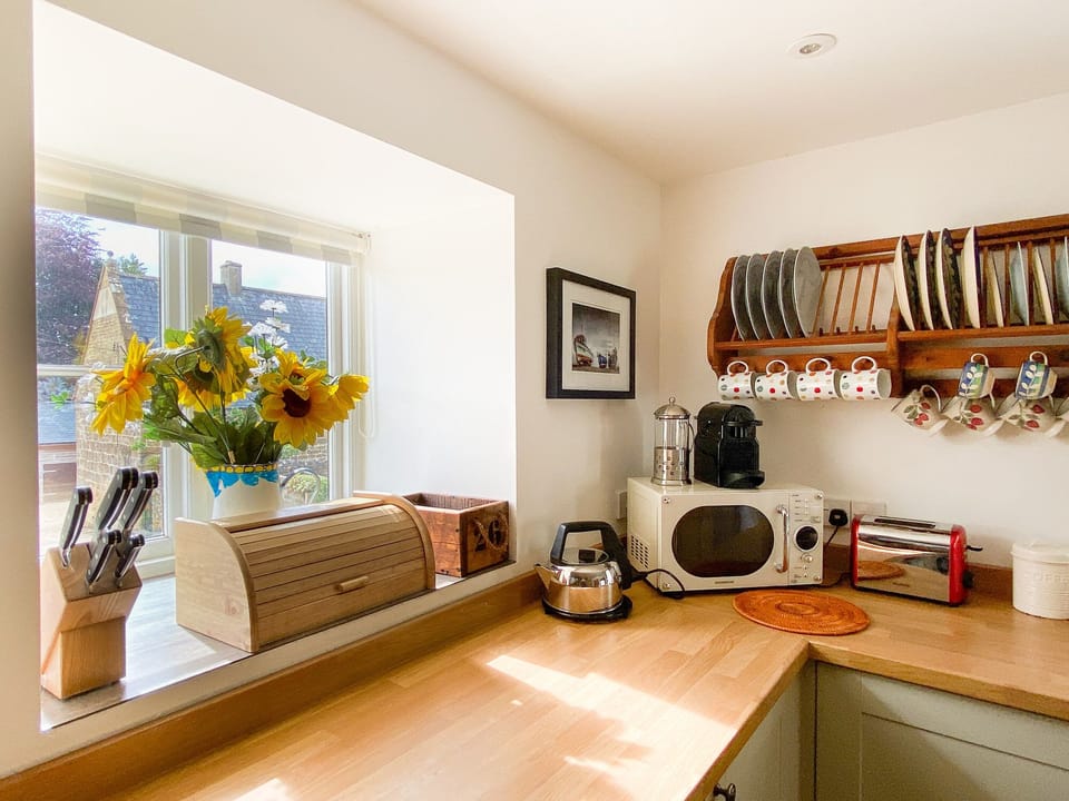 Kitchen with Nespresso Coffee maker, Microwave etc