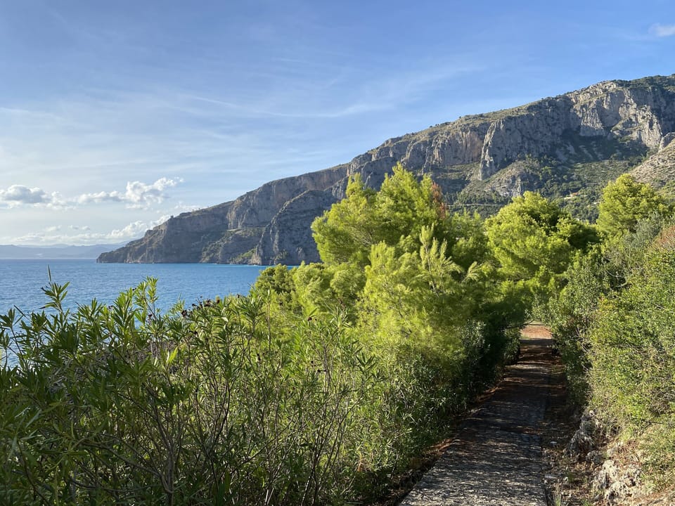 Walk along the coast a few minutes from the villa