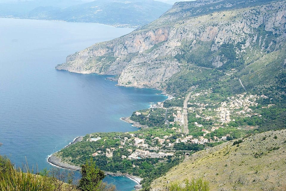 view of Acquafredda from nearby mountains