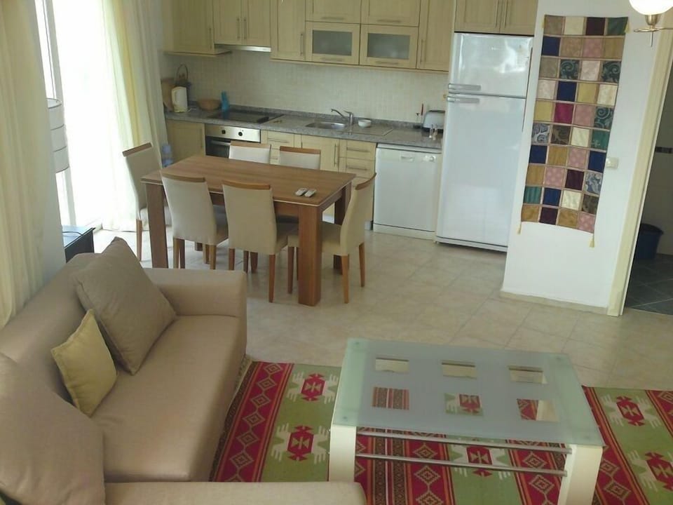 Poseidon 3. Photo from stairs over living room which has air-conditioning 