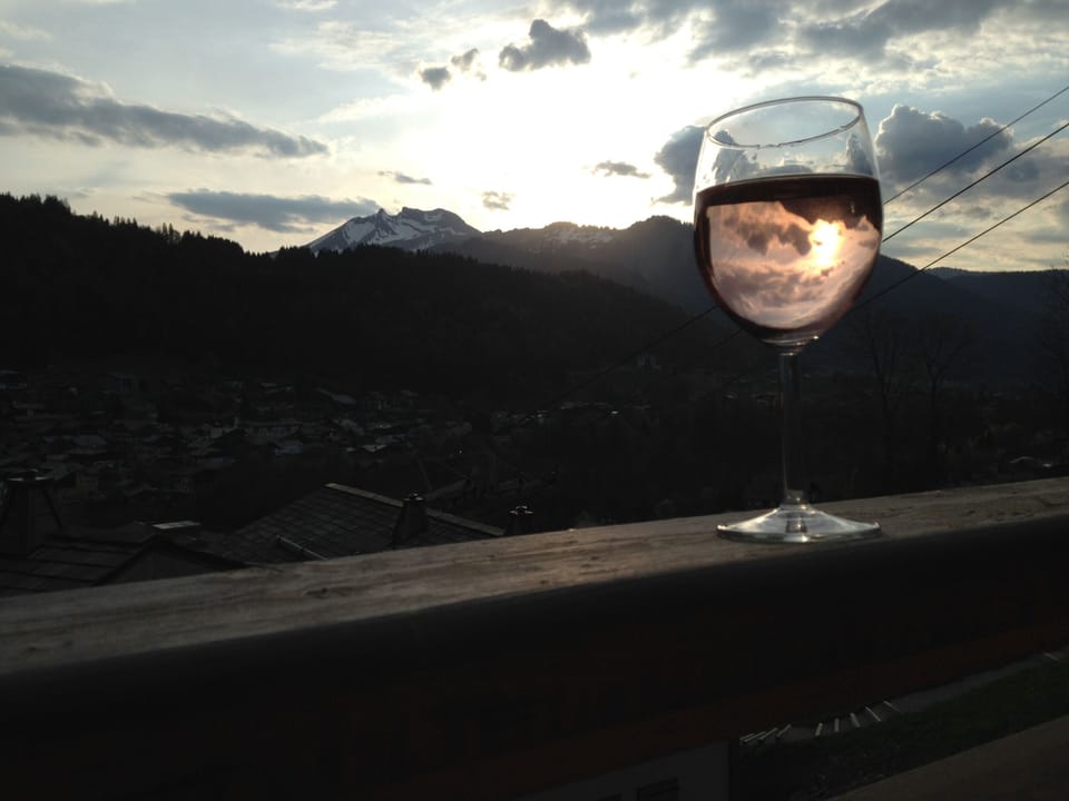 A drink on the balcony at sunset
