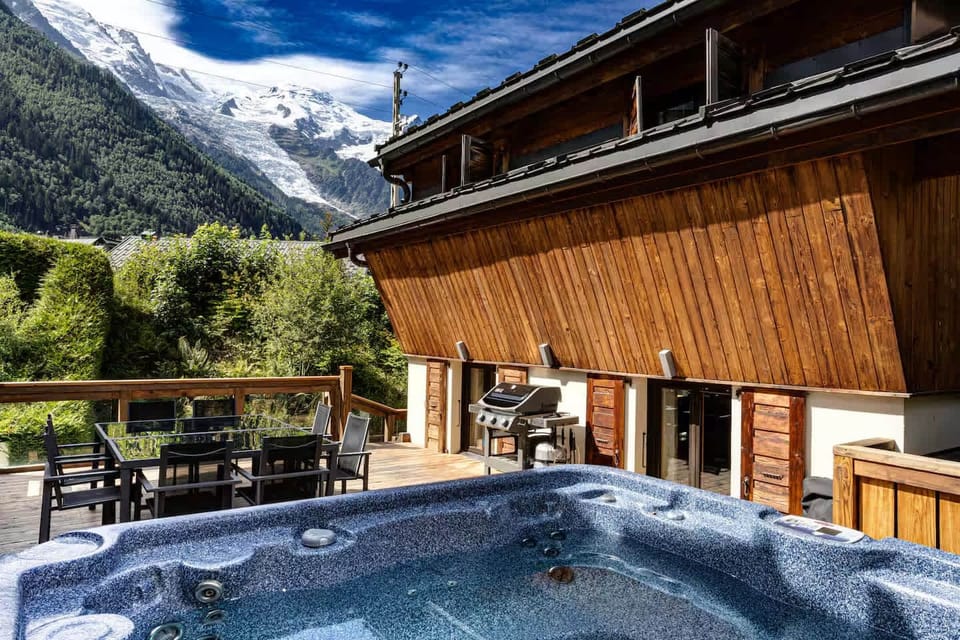 View of Mont Blanc from the hot tub