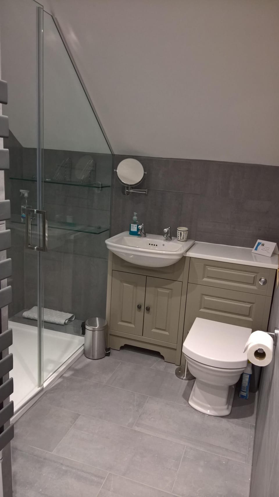 The master bedroom en-suite has a huge shower and is a room with a view!