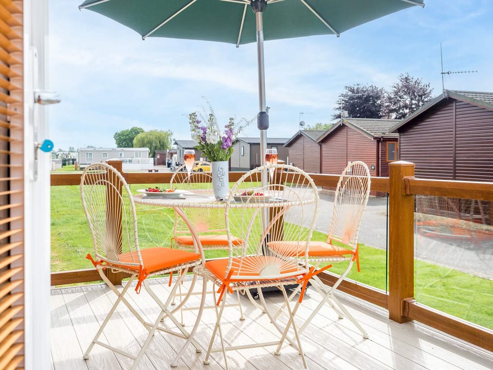 Relax on the decking for sunny lunches