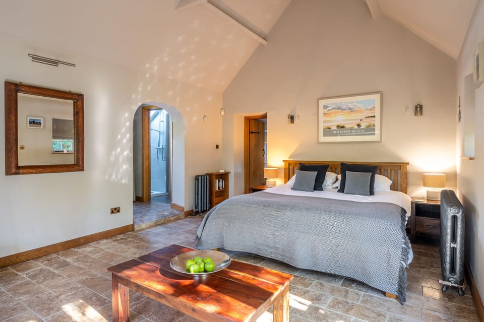 Ground floor: Bedroom two with a king-size bed