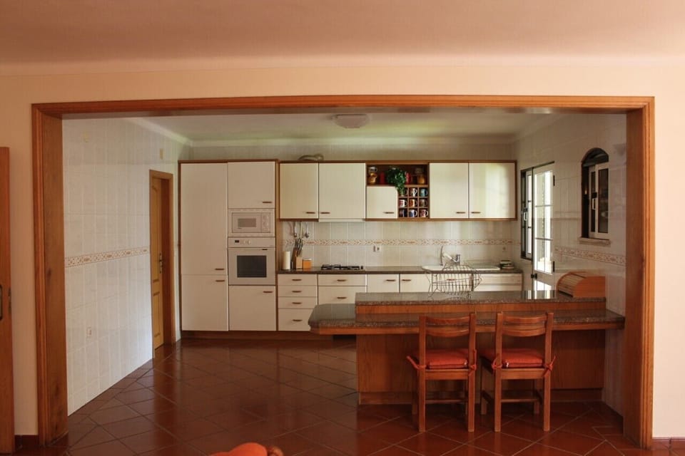 The open plan kitchen