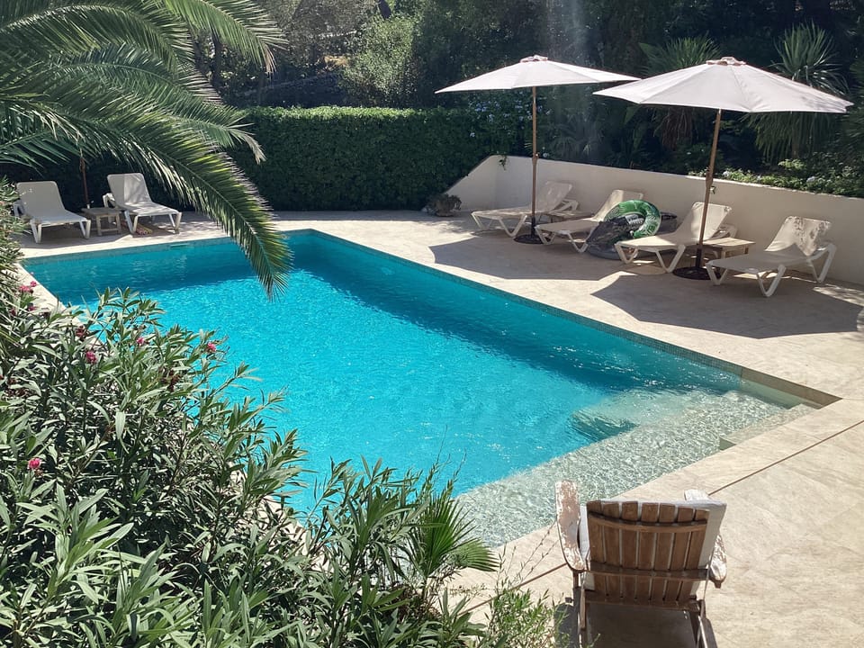 pool area and terrace from top terrace