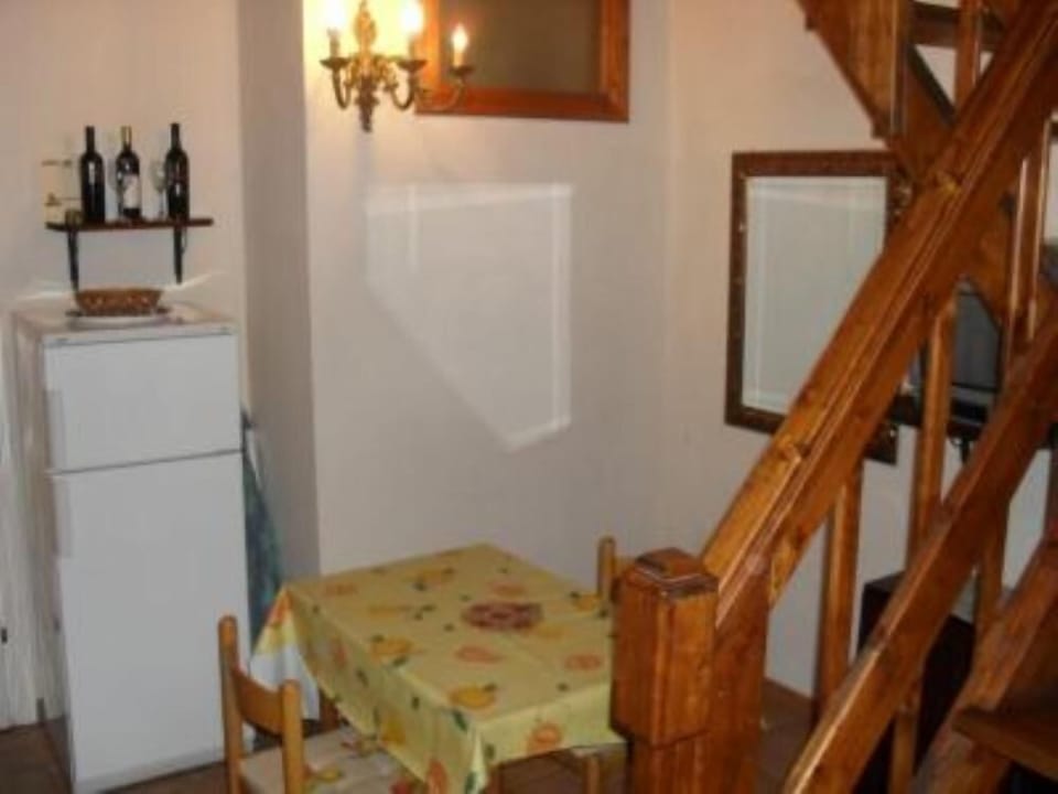 Downstairs: fridge and freezer